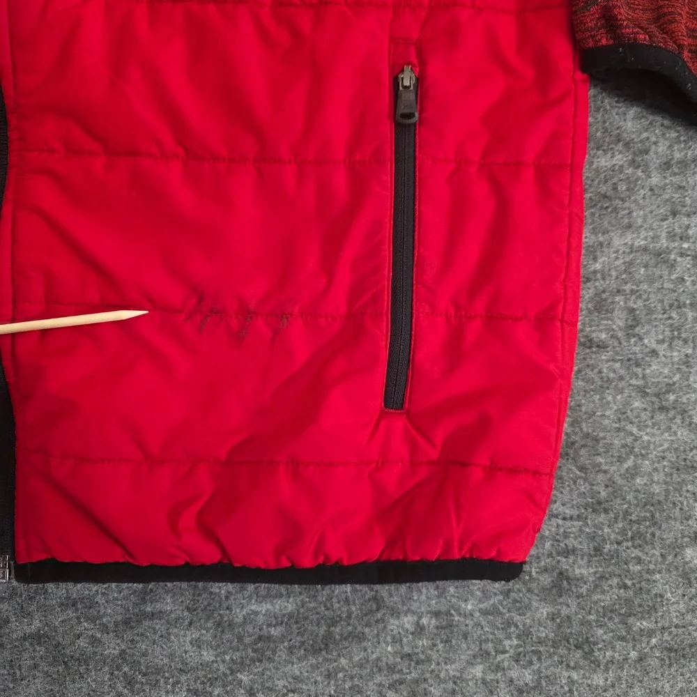 Under Armour Kids Puffer Hooded Jacket Red Black Full Zip‎ ColdGear Size YXL